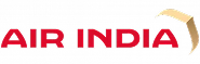 Air India logo: red wordmark with a tan curved accent above the text