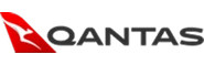 Qantas logo with red flying kangaroo emblem and the word QANTAS in black text