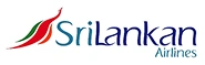 SriLankan Airlines logo: stylized red and green bird next to blue 'SriLankan Airlines' text.